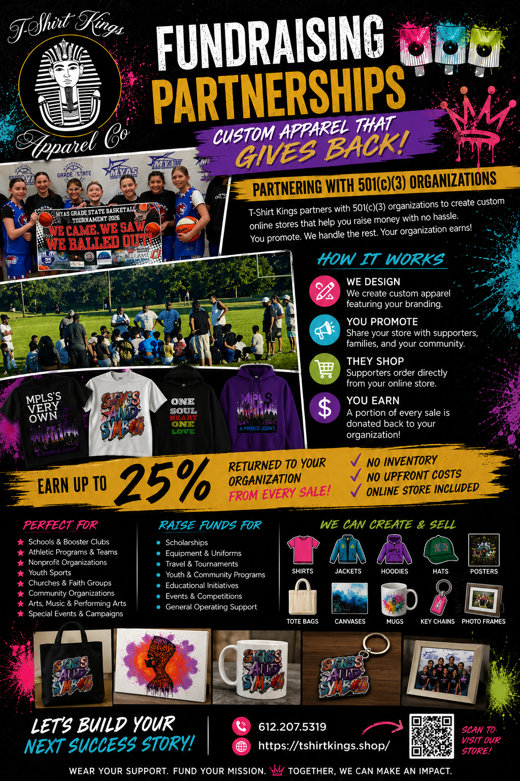 T-Shirt Kings fundraising partnerships flyer